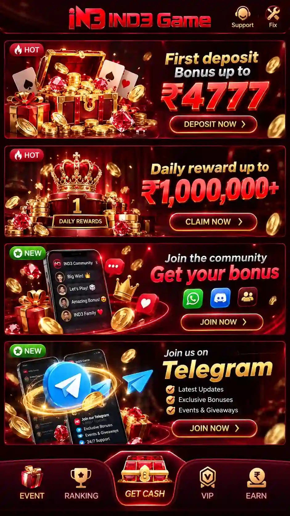 IND3 Game online game selection